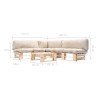 Salon de jardin palette 4 pcs avec coussins sable bois 517916517916