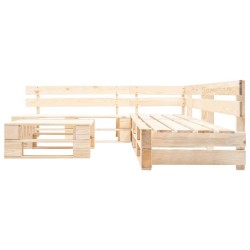Salon de jardin palette 4 pcs avec coussins rouge bois 517917517917