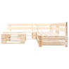 Salon de jardin palette 4 pcs avec coussins rouge bois 517917517917
