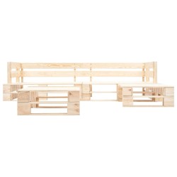 Salon de jardin palette 4 pcs avec coussins sable bois 517918517918