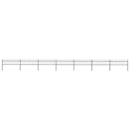 Clôture de jardin avec dessus en forme de lance en acier 1248 x 60 cm Noir 517921517921