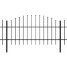 Clôture de jardin avec dessus en forme de lance en acier 1248 x 100 cm Noir 517922517922