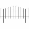 Clôture de jardin avec dessus en forme de lance en acier 892,5 x 125 cm Noir 517923517923