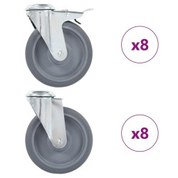 16 pcs Roulettes pivotantes à trou de boulon 125 mm 517929517929