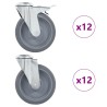 24 pcs Roulettes pivotantes à trou de boulon 125 mm 517930517930