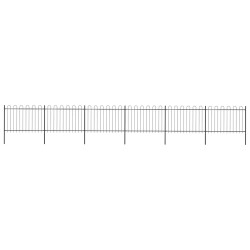 Clôture de jardin avec arceau en acier 1070 x 120 cm Noir 517936517936