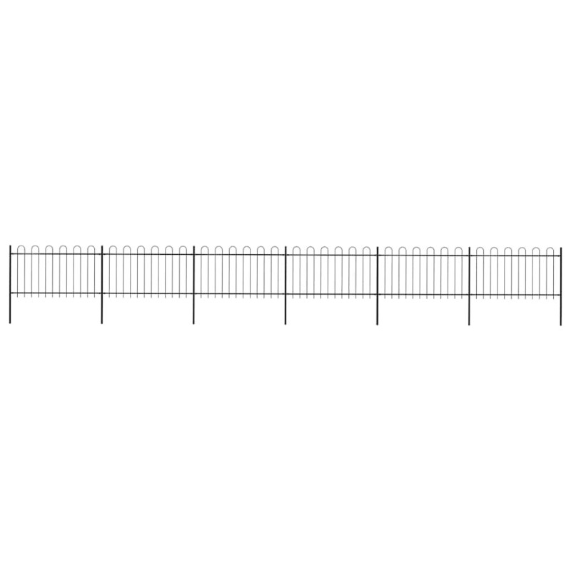 Clôture de jardin avec arceau en acier 1070 x 100 cm Noir 517937517937