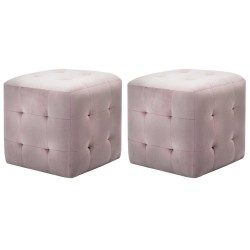 2 pcs Poufs Rose 30 x 30 x 30 cm Tissu velours 517944517944