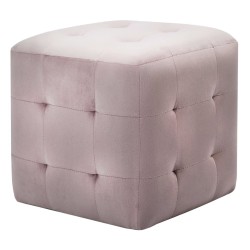2 pcs Poufs Rose 30 x 30 x 30 cm Tissu velours 517944517944