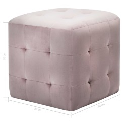 2 pcs Poufs Rose 30 x 30 x 30 cm Tissu velours 517944517944
