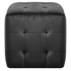 2 pcs Poufs Noir 30 x 30 x 30 cm Tissu velours 517945517945