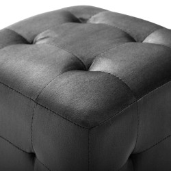 2 pcs Poufs Noir 30 x 30 x 30 cm Tissu velours 517945517945