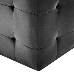 2 pcs Poufs Noir 30 x 30 x 30 cm Tissu velours 517945517945