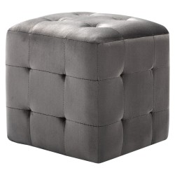 2 pcs Poufs Gris 30 x 30 x 30 cm Tissu velours 517946517946