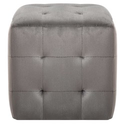 2 pcs Poufs Gris 30 x 30 x 30 cm Tissu velours 517946517946