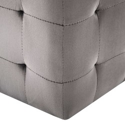 2 pcs Poufs Gris 30 x 30 x 30 cm Tissu velours 517946517946