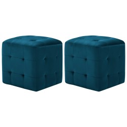 2 pcs Poufs Bleu 30 x 30 x 30 cm Tissu velours 517947517947
