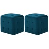 2 pcs Poufs Bleu 30 x 30 x 30 cm Tissu velours 517947517947