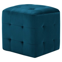 2 pcs Poufs Bleu 30 x 30 x 30 cm Tissu velours 517947517947