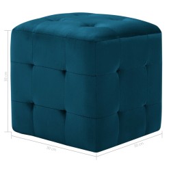 2 pcs Poufs Bleu 30 x 30 x 30 cm Tissu velours 517947517947