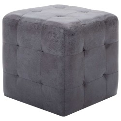 2 pcs Poufs Gris 30 x 30 x 30 cm Similicuir daim 517948517948