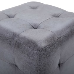 2 pcs Poufs Gris 30 x 30 x 30 cm Similicuir daim 517948517948