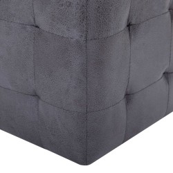 2 pcs Poufs Gris 30 x 30 x 30 cm Similicuir daim 517948517948