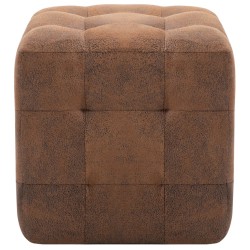 2 pcs Poufs Marron 30 x 30 x 30 cm Similicuir daim 517949517949