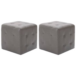 2 pcs Poufs Gris 30 x 30 x 30 cm Similicuir 517950517950