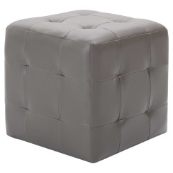 2 pcs Poufs Gris 30 x 30 x 30 cm Similicuir 517950517950