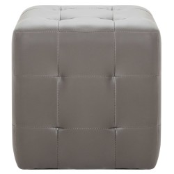 2 pcs Poufs Gris 30 x 30 x 30 cm Similicuir 517950517950
