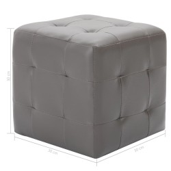 2 pcs Poufs Gris 30 x 30 x 30 cm Similicuir 517950517950