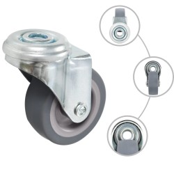 12 pcs Roulettes pivotantes à trou de boulon 50 mm 517957517957