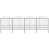 Clôture de jardin avec dessus en forme de lance en acier 714,5 x 200 cm Noir 517961517961
