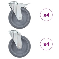 8 pcs Roulettes pivotantes à trou de boulon 125 mm 517967517967