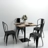 Table de bistro MDF et acier Carré 80x80x75 cm Couleur de chêne 517968517968