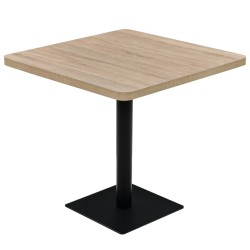 Table de bistro MDF et acier Carré 80x80x75 cm Couleur de chêne 517968517968