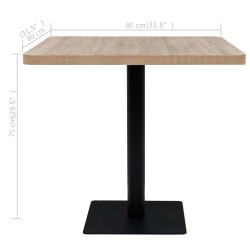 Table de bistro MDF et acier Carré 80x80x75 cm Couleur de chêne 517968517968