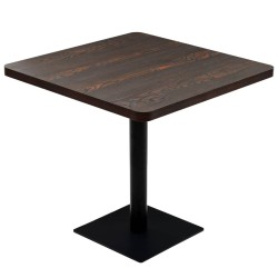 Table de bistro MDF et acier Carré 80 x 80 x 75 cm Frêne foncé  517969517969