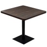 Table de bistro MDF et acier Carré 80 x 80 x 75 cm Frêne foncé  517969517969