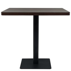 Table de bistro MDF et acier Carré 80 x 80 x 75 cm Frêne foncé  517969517969