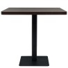 Table de bistro MDF et acier Carré 80 x 80 x 75 cm Frêne foncé  517969517969