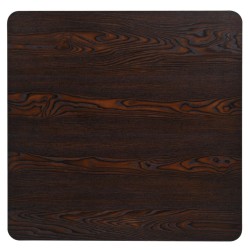 Table de bistro MDF et acier Carré 80 x 80 x 75 cm Frêne foncé  517969517969