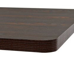 Table de bistro MDF et acier Carré 80 x 80 x 75 cm Frêne foncé  517969517969