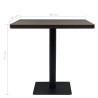 Table de bistro MDF et acier Carré 80 x 80 x 75 cm Frêne foncé  517969517969