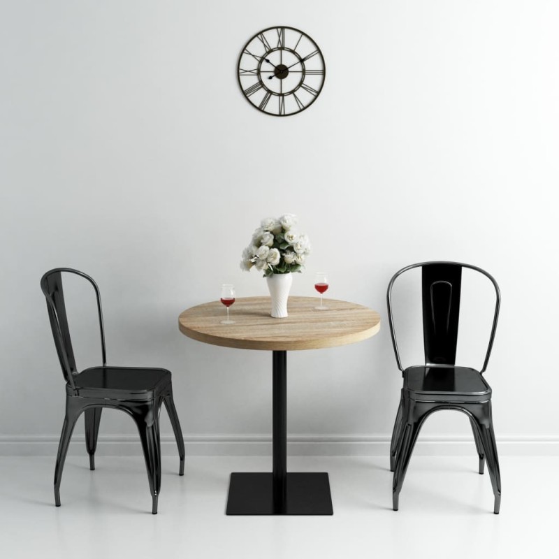 Table de bistro MDF et acier Rond 80 x 75 cm Couleur de chêne  517970517970