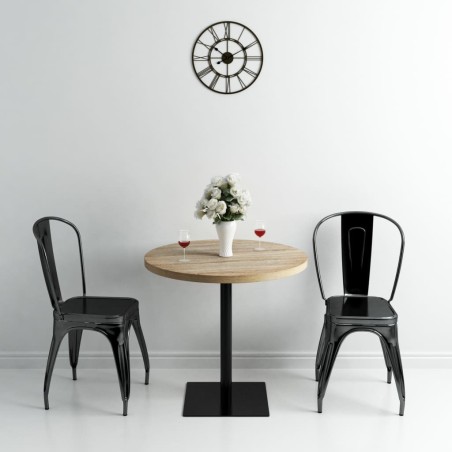 Table de bistro MDF et acier Rond 80 x 75 cm Couleur de chêne  517970517970