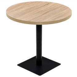 Table de bistro MDF et acier Rond 80 x 75 cm Couleur de chêne  517970517970