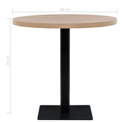 Table de bistro MDF et acier Rond 80 x 75 cm Couleur de chêne  517970517970