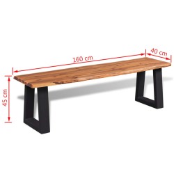 Banc en bois d'acacia massif 160 cm 517971517971